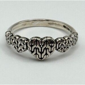 ATI Sterling Silver Heart Ring Size 9 Bali Style